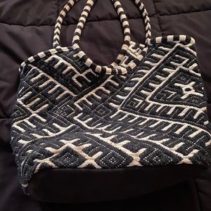 Black and white tote bag